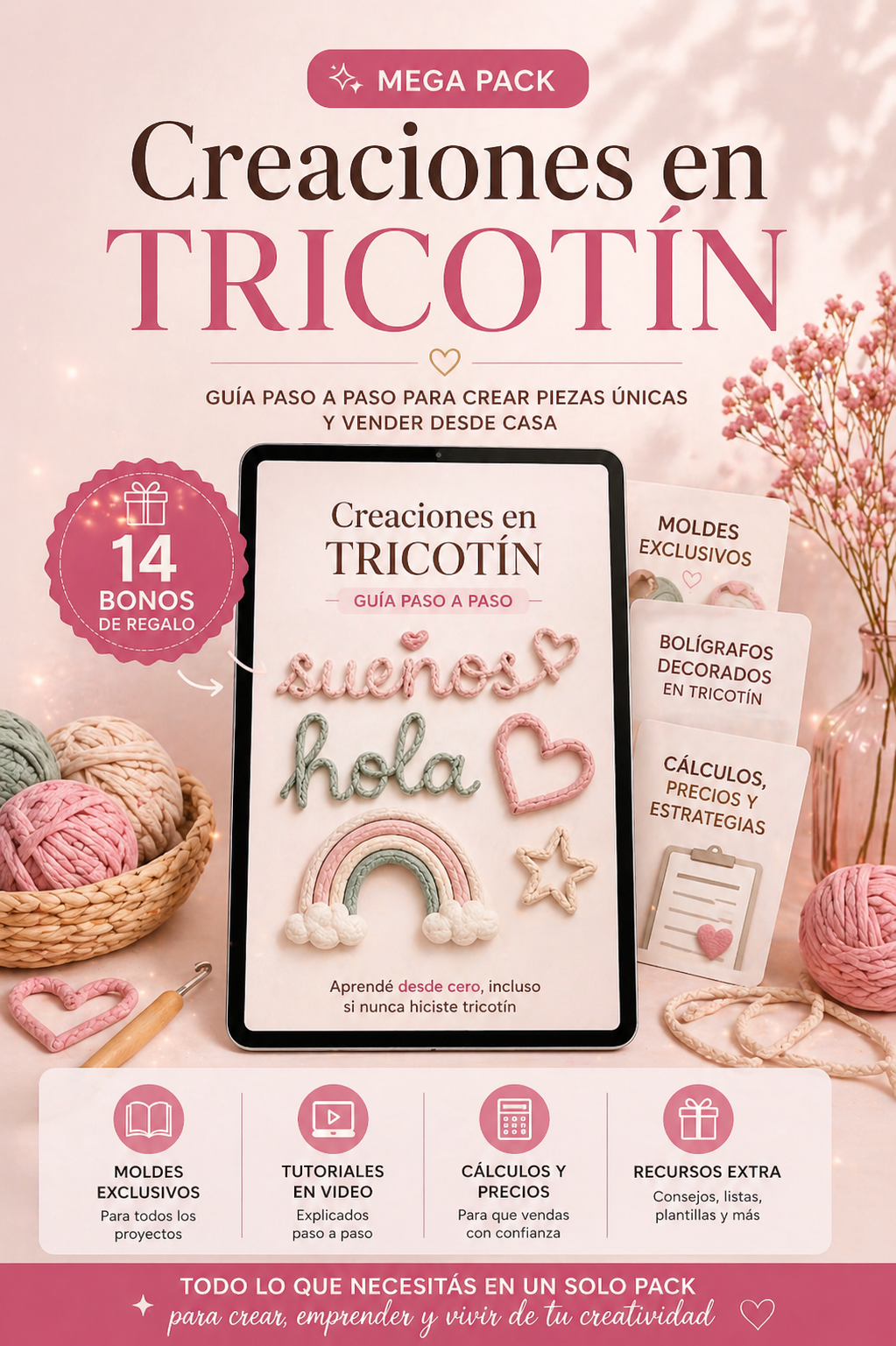 MEGA PACK "Creaciones en Tricotín" + 14 Bonos de Regalo🎁